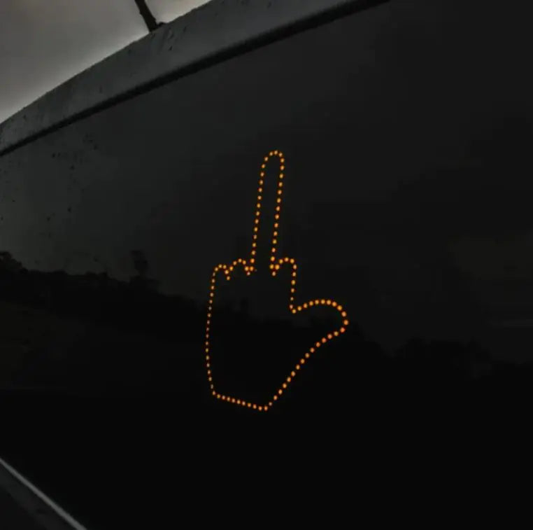LED Illuminated Gesture Light Car Finger Light With Remote Road Rage Signs