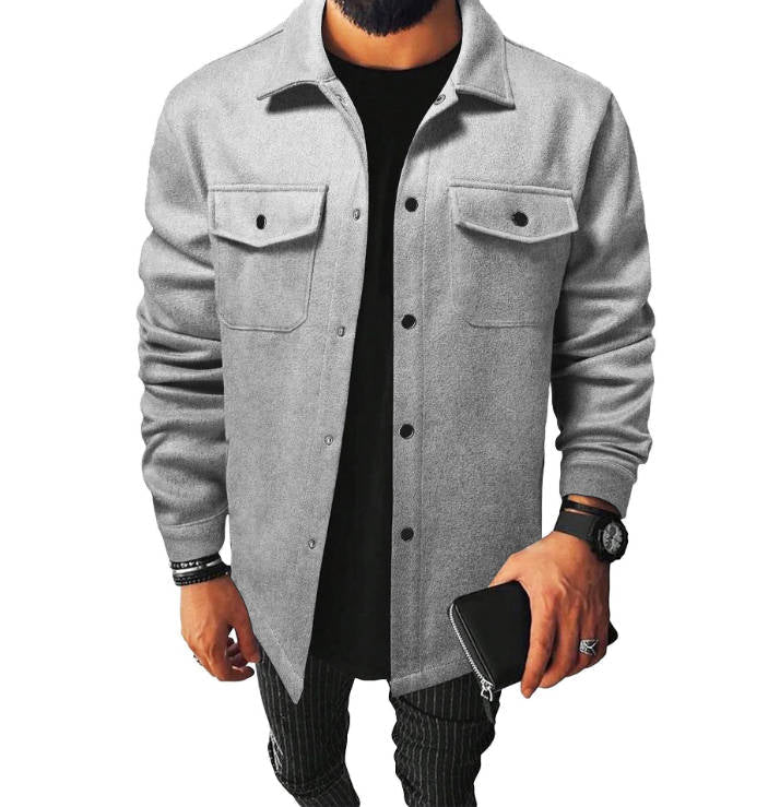 Men's Casual Long Sleeve Lapel Button Front Jackets