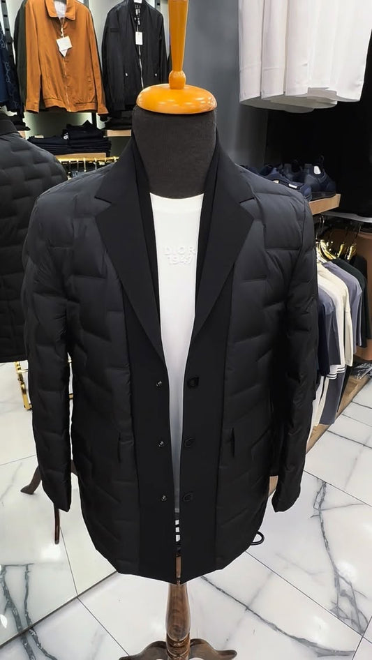 Classic Tailored Patchwork Down Jacket