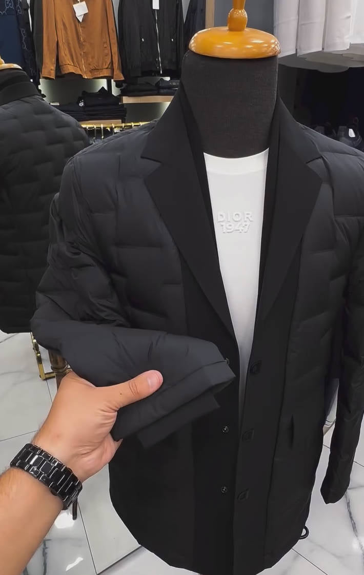 Classic Tailored Patchwork Down Jacket