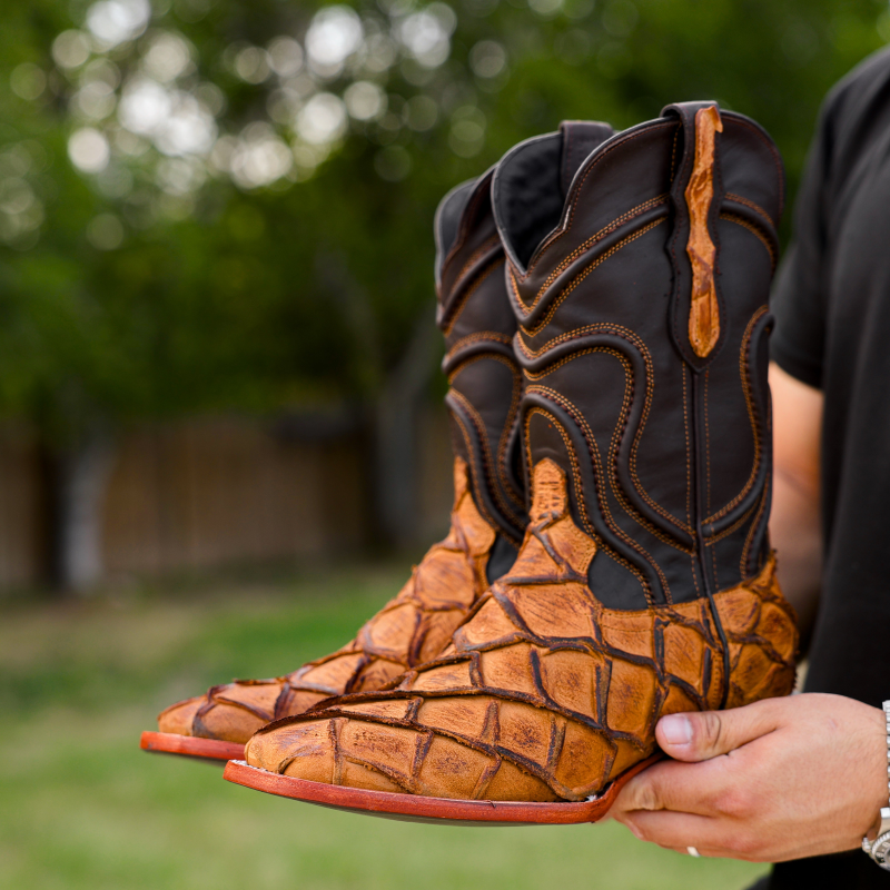 Artisan Rustic Matte Piraroucu Boots - Chisel Toe