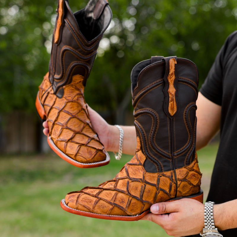 Artisan Rustic Matte Piraroucu Boots - Chisel Toe