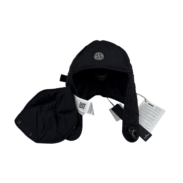 Black Econyl Nylon Metal Face Cover Hat