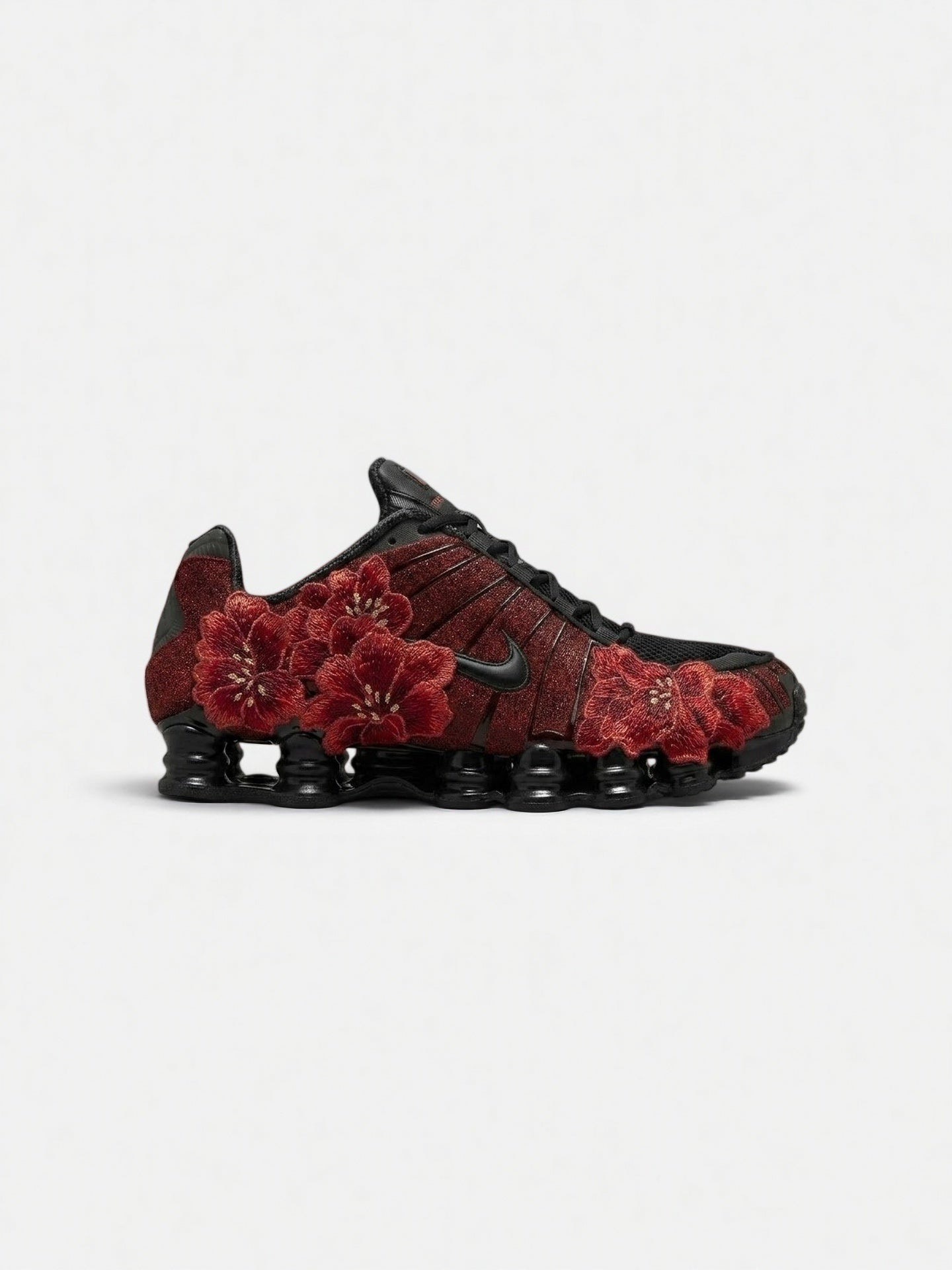 Black & Red Floral Embroidery Sneaker