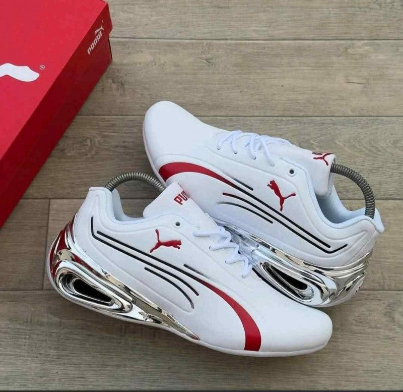 Men's Silver-Trimmed Fashion Sneakers