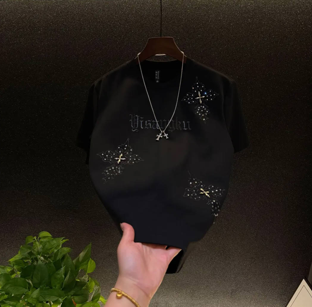 Gothic Cross Rhinestone Tee