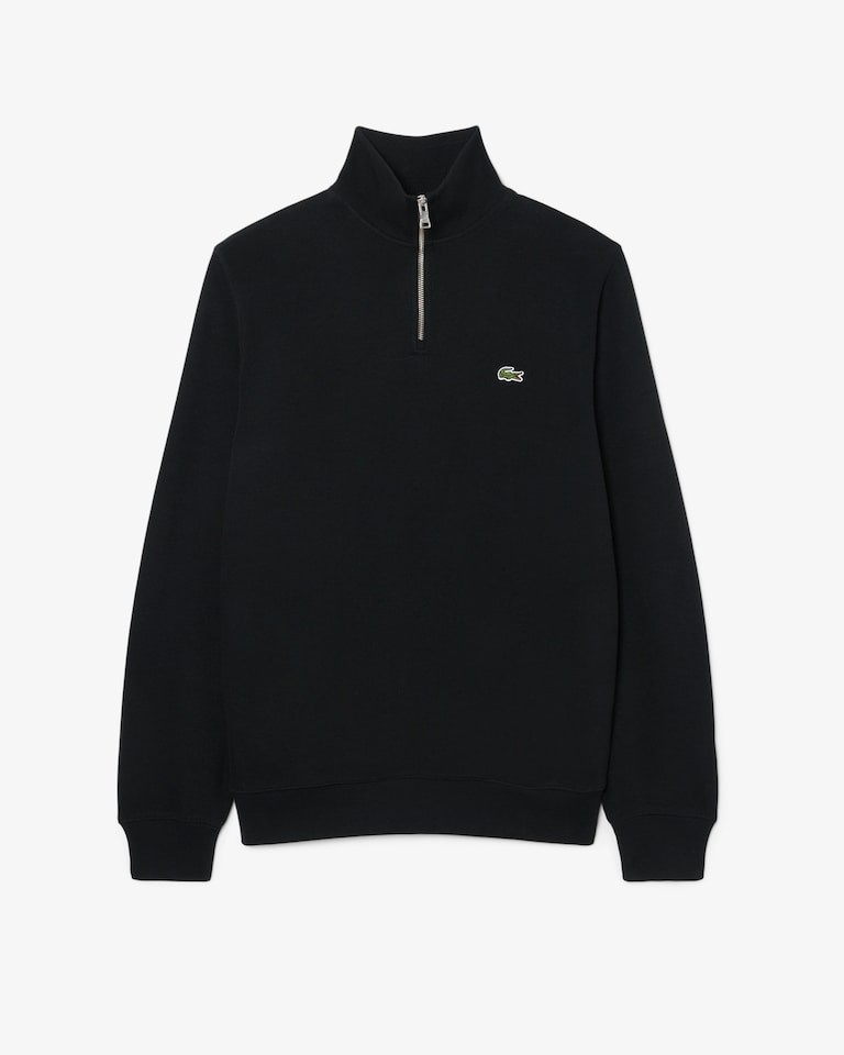 Zip-Up High Neck Interlock Sweatshirt