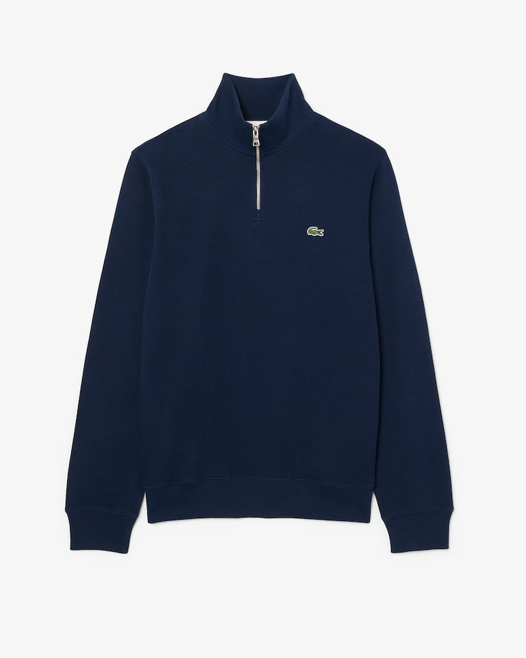 Zip-Up High Neck Interlock Sweatshirt