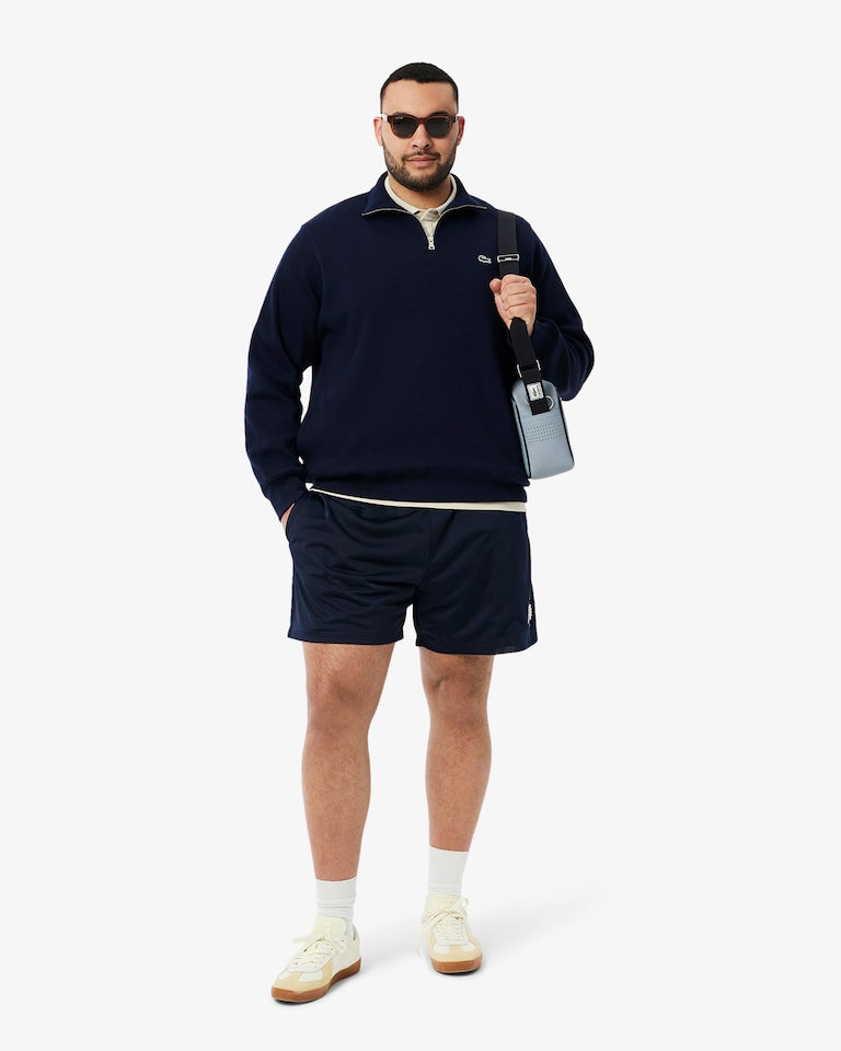 Zip-Up High Neck Interlock Sweatshirt