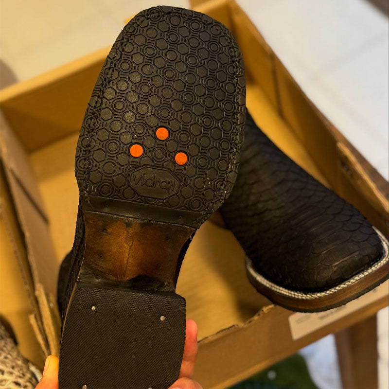 Men's Python Square-Toe Ankle Boots