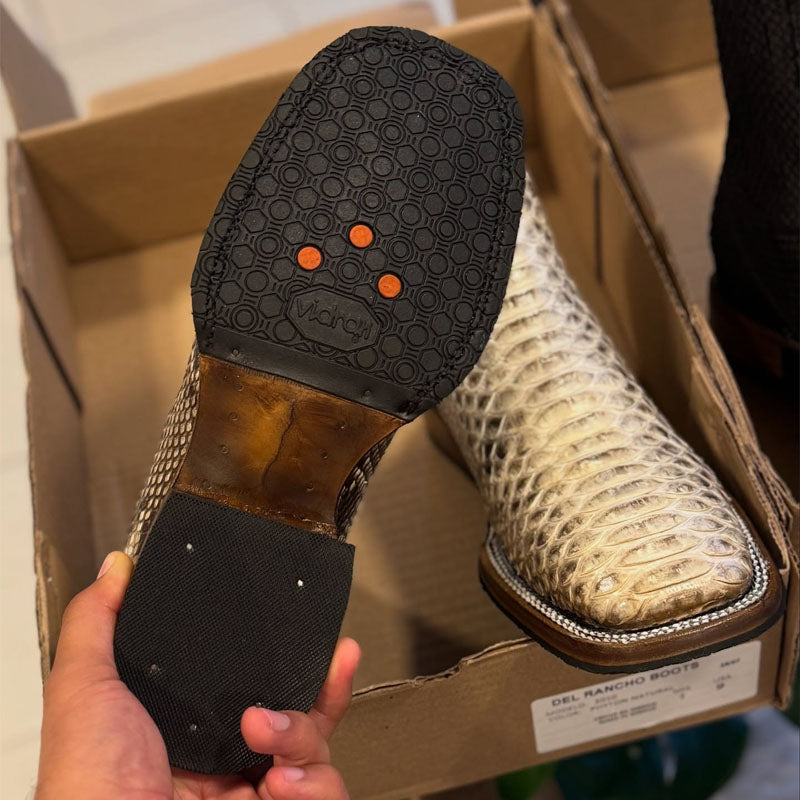 Men's Python Square-Toe Ankle Boots