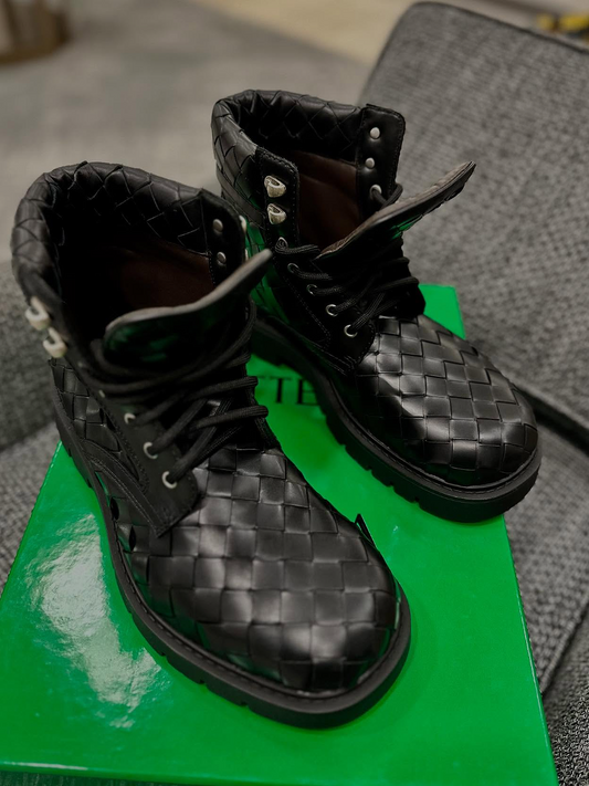 Braided Square-Toe Boots