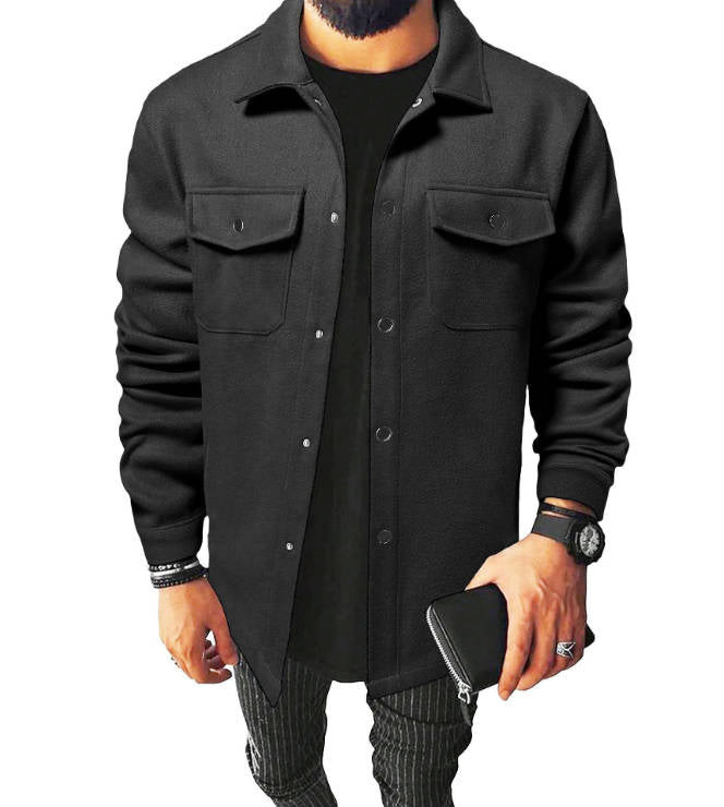 Men's Casual Long Sleeve Lapel Button Front Jackets